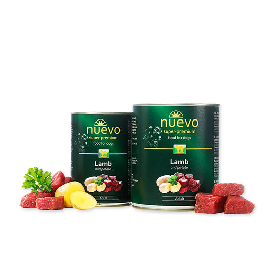 Nuevo Cibo per cani adulti in lattina agnello e patate 400gr