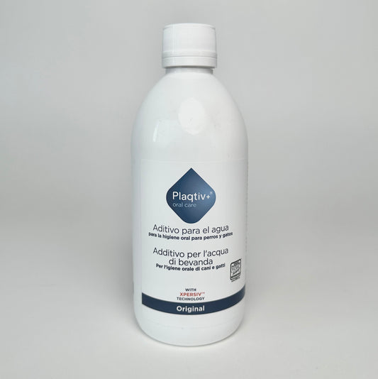 Additivo per acqua Plaqtiv per cnai e gatti