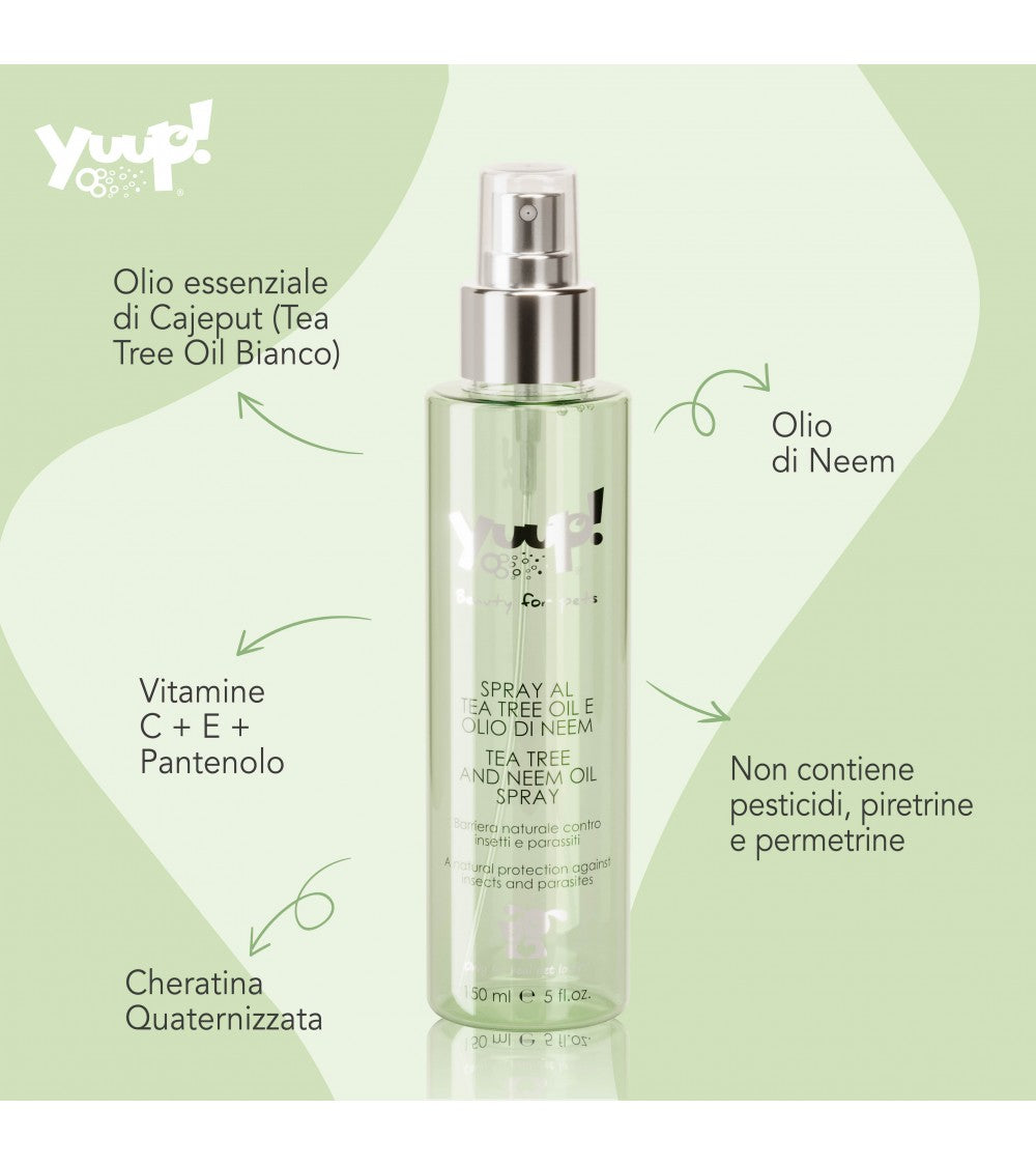 Spray repellente naturale per cani e gatti  con olio di Neem e olio di Tea Tree | Yuup